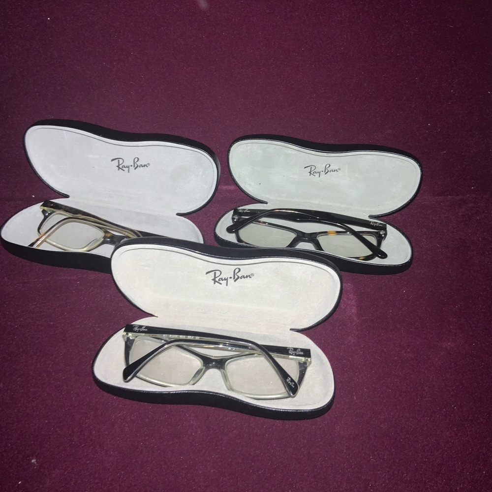Lots of 3 Ray-Ban  Eyeglasses frame with original hard case. Resellers items.